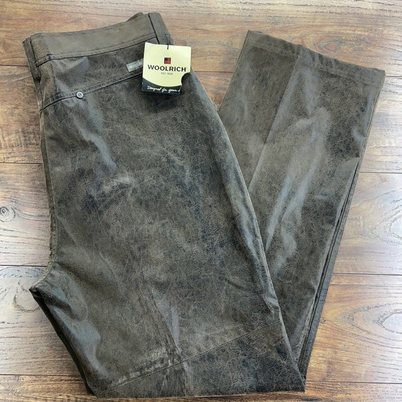 Woolrich Westridge Women Saddle Pant Sz 14  Leather Look Pockets Brown NWT $70‎ - Picture 1 of 10